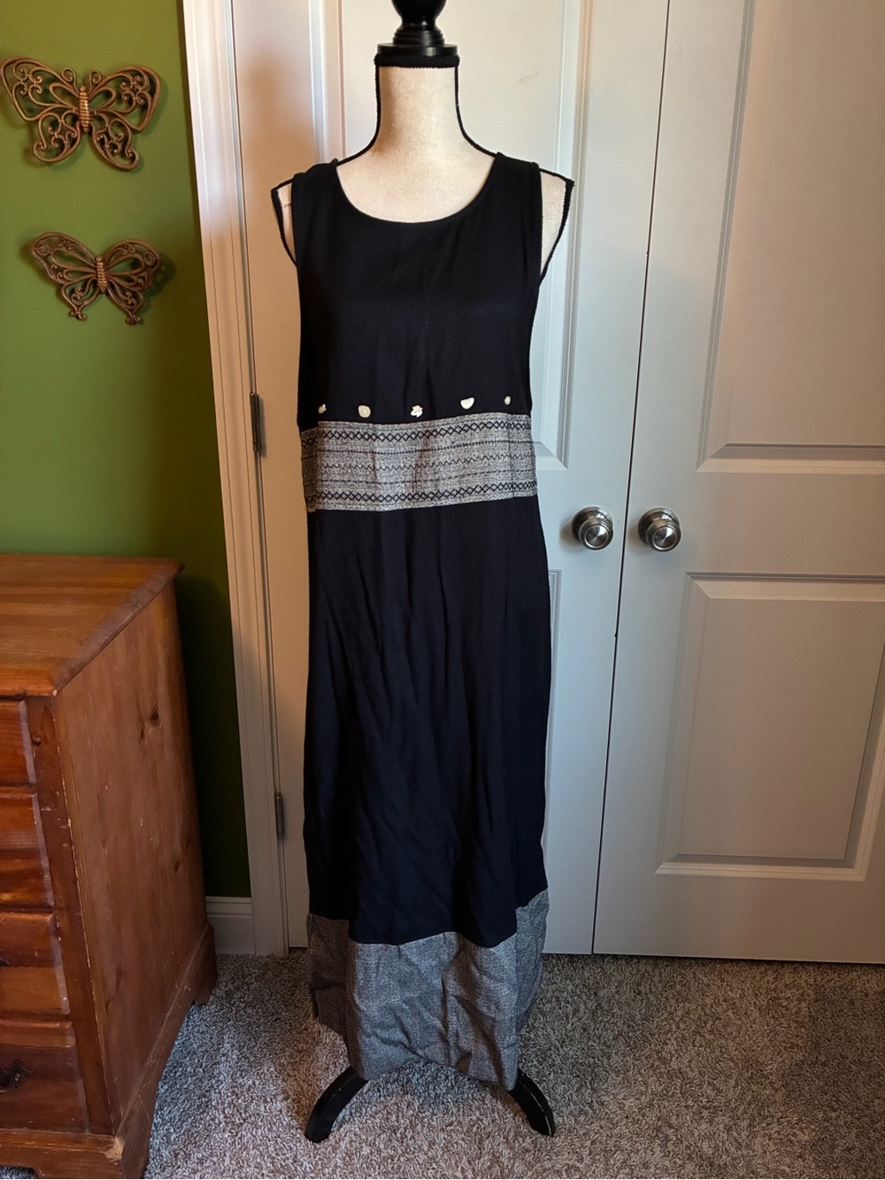 Studio Ease Poly Rayon Black Dress Cute Button Detail 10 Black